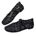 thumbnail image 3 of GERsome Ballet Flats for Women Square Toe Slip-On Dress Shoes Ankle Strap Lace Mesh Comfort Walking Shoes for Causal Work, Black Size 6, 3 of 9