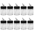 thumbnail image 3 of Set 10PCS Airbrush Glass Bottles Air Brush Bottle Jars With 30 Angle Adapter Lid Assembly Using On Airbrushes, 3 of 6