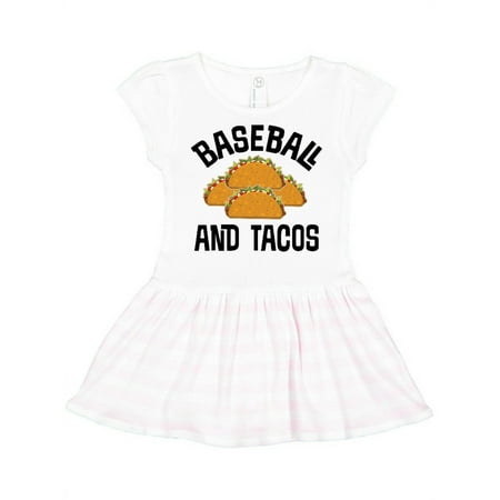 

Inktastic Baseball And Tacos Mexican Food Night Gift Toddler Girl Dress