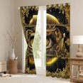 thumbnail image 3 of Homewish Vintage Magic Dragon Kitchen Curtains,Hippie Evil Eye Black Out Curtains Pack of 2 (42x63 Each),Black Gold, 3 of 6