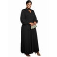 thumbnail image 5 of Women'S Elegant Pleated Maxi Dress with Puff Sleeves and Stand Collar for Various Occasions Black 4XL, 5 of 9
