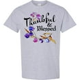 thumbnail image 3 of Inktastic Thankful and Blessed Inspirational Saying with Flowers T-Shirt, 3 of 5
