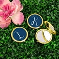 thumbnail image 2 of Koyal Wholesale Gold Compact Mirror Bridesmaid's Wedding Gift, Navy Blue, Monogram Letter L, 1-Pack, 2 of 5