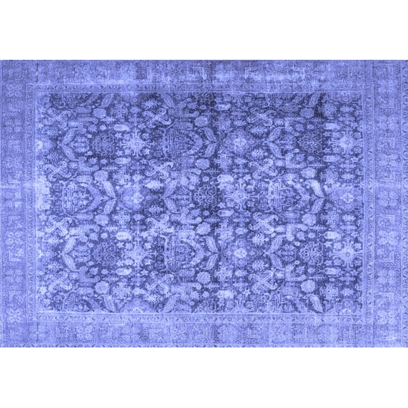 Ahgly Company Machine Washable Indoor Rectangle Persian Blue Traditional Area Rugs, 2' x 3'