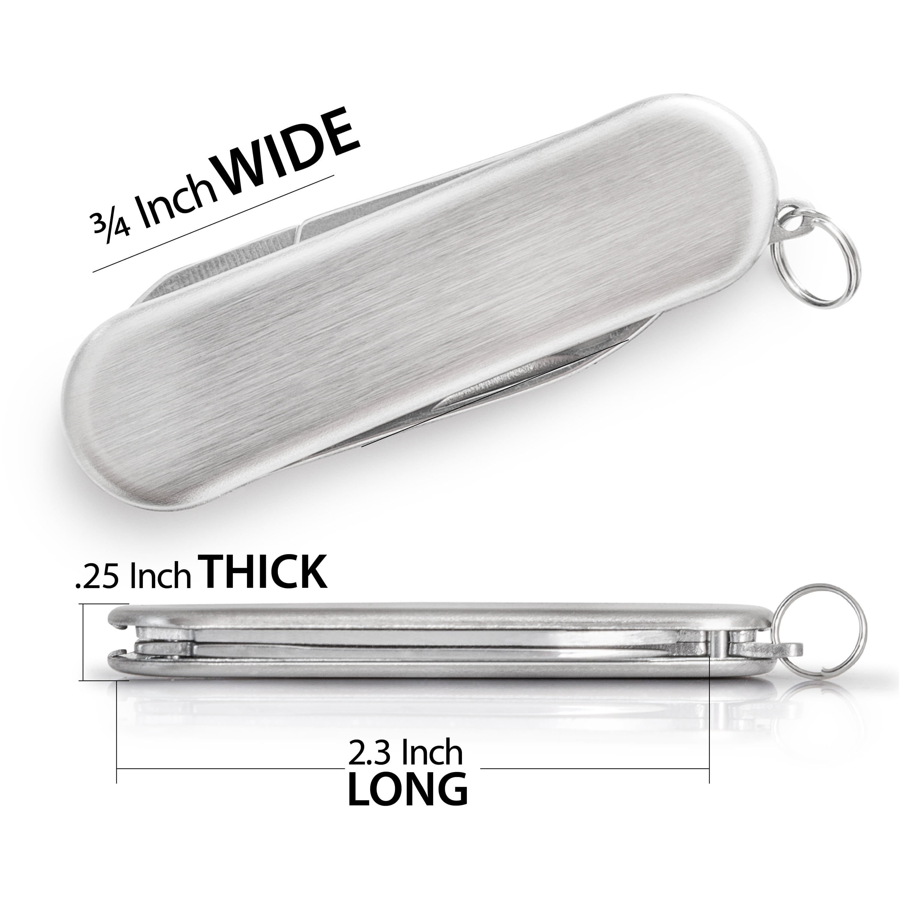MAXAM Multi-Function Army Knife - Silver Mini Multi-Tool, Pocket Knife with Scissors