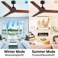 thumbnail image 4 of 52 inch Indoor Matte Black Farmhouse Ceiling Fan without Light with Remote and Walnut Wood Blades, 4 of 8
