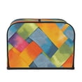 thumbnail image 3 of Toasting Machine Cover 4 Pieces 12.4×10.6×8.3in Dust-Proof Explosion-Proof Waterproof And Wear-Resistant Hollow Bottom Gray Tie-Dye Background Rainbow Colors_1, 3 of 7