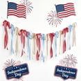 thumbnail image 6 of Lypsnake 8.2FT Red White and Blue Patriotic Bow Banner, Stripe Solid Fabric Hand Tie Ribbon Garland,Reusable Hanging Bunting for Wall Porch Indoor Outdoor 250th Anniversary Memorial Day Layout, 6 of 7