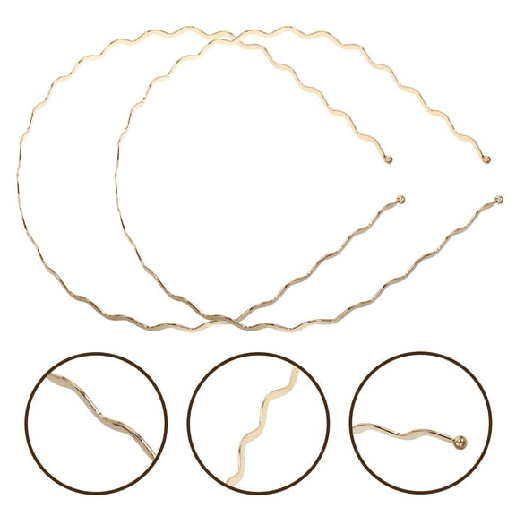 ADDHAT 3Pcs Wavy Thin Headbands for Women Metal Iron Bridal Wedding Accessories