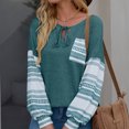 thumbnail image 5 of Nuevo jersey suéter primavera y otoño cuello redondo manga larga contraste Color manga larga moda camiseta mujer Pompotops FGAJ8522, 5 of 5