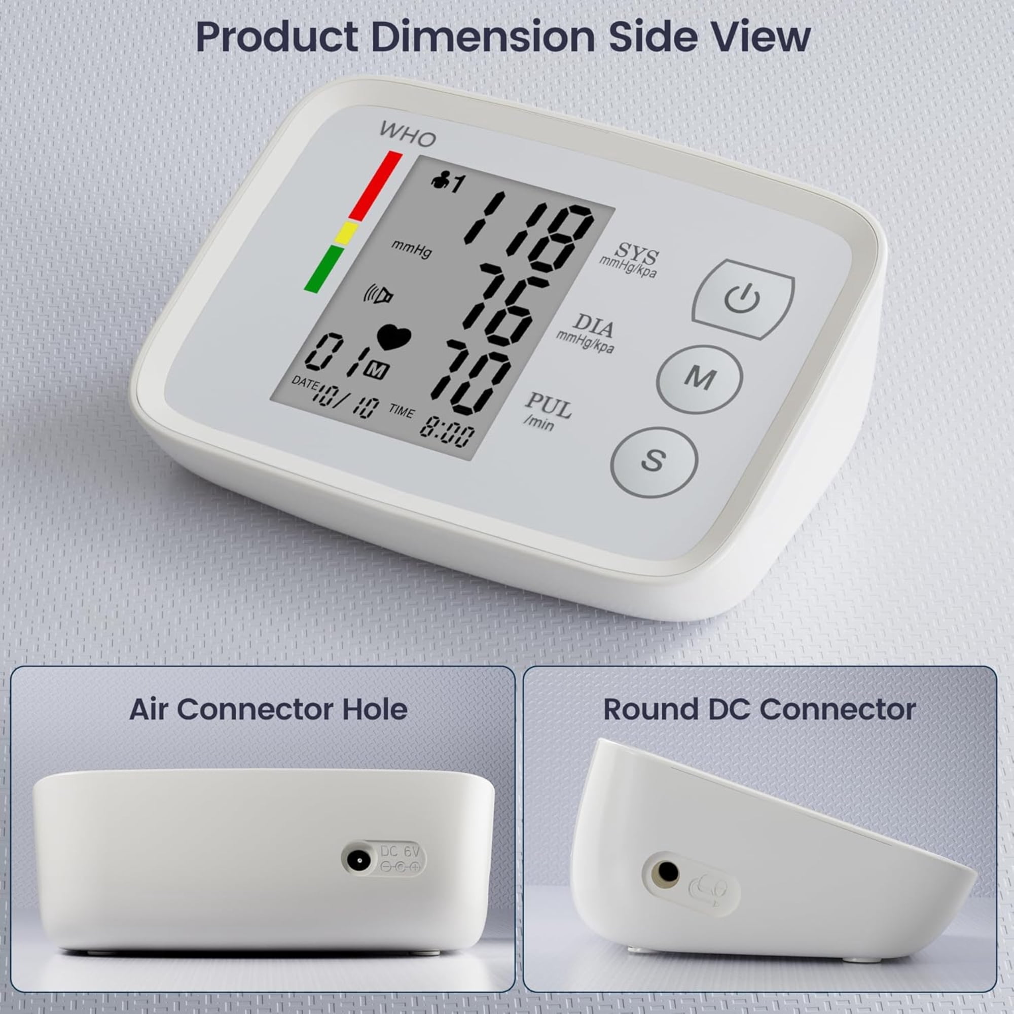 SUWU Blood Pressure Monitor Automatic Bp Monitors for Home Use – Large Screen, Adjustable Blood Pressure Cuff (8.7"-16.5"), 2x90 Memory, Dual Power Supply, Easy-to-Use and Travel Bp Machine
