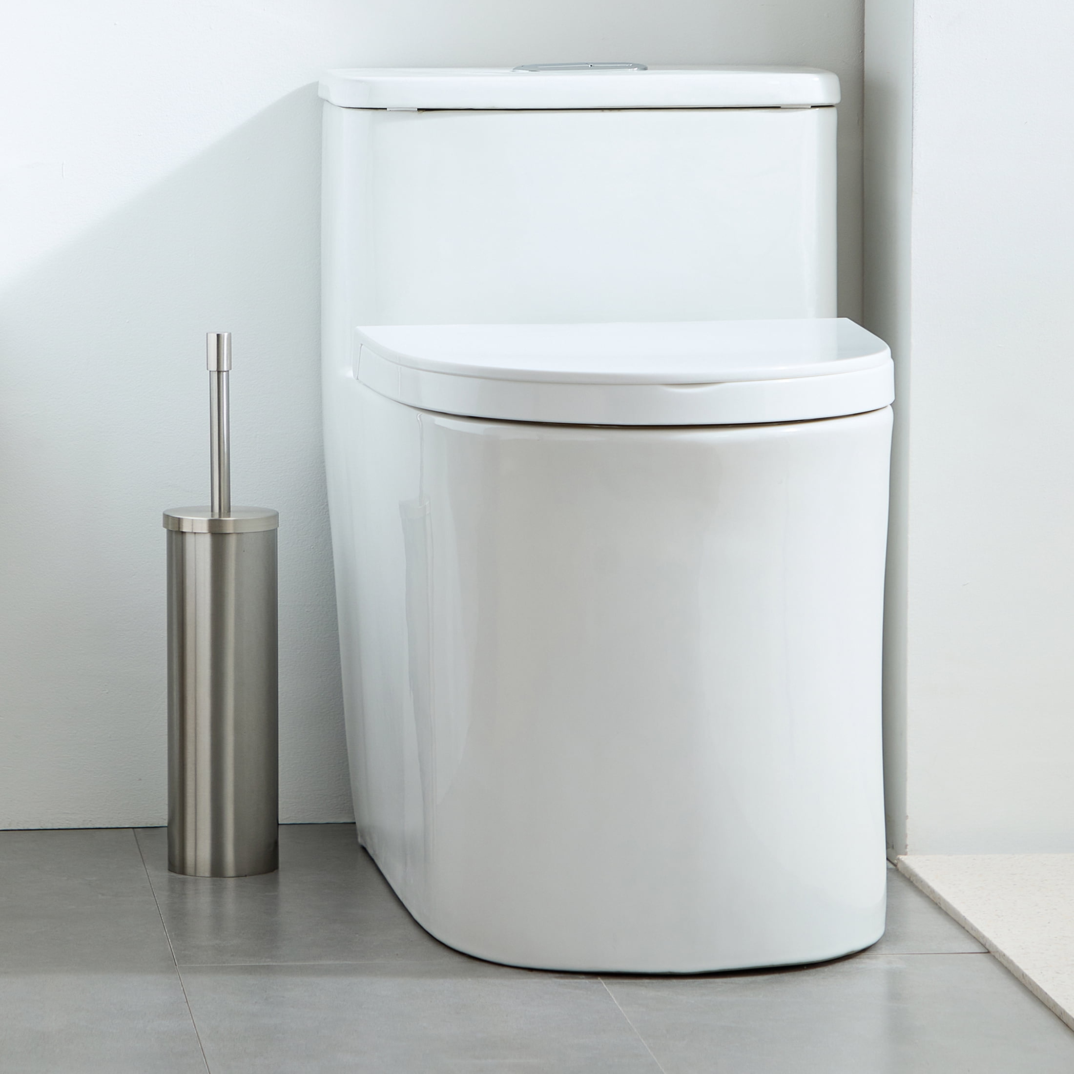 Better Homes & Gardens Metal Toilet Brush and Holder, Satin Nickel