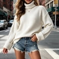 thumbnail image 5 of LUVDA Women's Chunky Ribbed Sweaters Long Sleeve Pullover Turtleneck Loose for Winter, 5 of 7