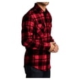 thumbnail image 5 of Yellow Rooster Men's Button Down Regular Fit Long Sleeve Plaid Flannel Casual Shirt Engine Red/Black XL, 5 of 6