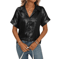 thumbnail image 3 of Tops de Verano para Mujer, de Corta, con Cuello en V, para Hacer Ejercicio, Blusas Bonitas, Elegantes, Informales, A , Camisetas Lisas. Negro S, 3 of 9