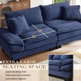 thumbnail image 4 of Lunale 80"L Corduroy Deep Seat Sofa, Upholstered 3-Seater Sleeper Couch for Living Room, Blue, 4 of 8