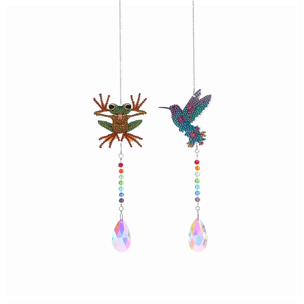 Cuadros Decorativos 2 campanas de viento de cristal para el sol, atrapasueños de luz colgante de diamantes, decoración de la habitación del hogar del arco iris Ehuebsd Nuevos Originales