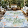 thumbnail image 3 of Fsddascl Green Coral Ocean Outdoor Rug for Patio/Deck/Porch, Non-Slip Large Area Rug 5 x 8 Ft, Summer Shell Starfish Coastal Beach Indoor Outdoor Rugs Washable Area Rugs, Camping Rug Carpet, 3 of 5