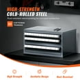 thumbnail image 3 of VEVOR Drill Bit Dispenser Cabinet, Three-Drawer Drill Bit Organizer Cabinet for 1/16" to 1/2", Steel Drill Dispenser Organizer Cabinet with Labels, Stackable Drill Dispenser for Drill Bit Storage, 3 of 9
