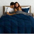 thumbnail image 6 of Bare Home Goose Down Alternative Reversible Comforter, Oversized King, Dark Blue/Gray, 6 of 6