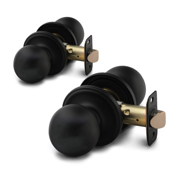 Pomo para puerta interior Copper Creek Colonial, negro mate, paquete de 2