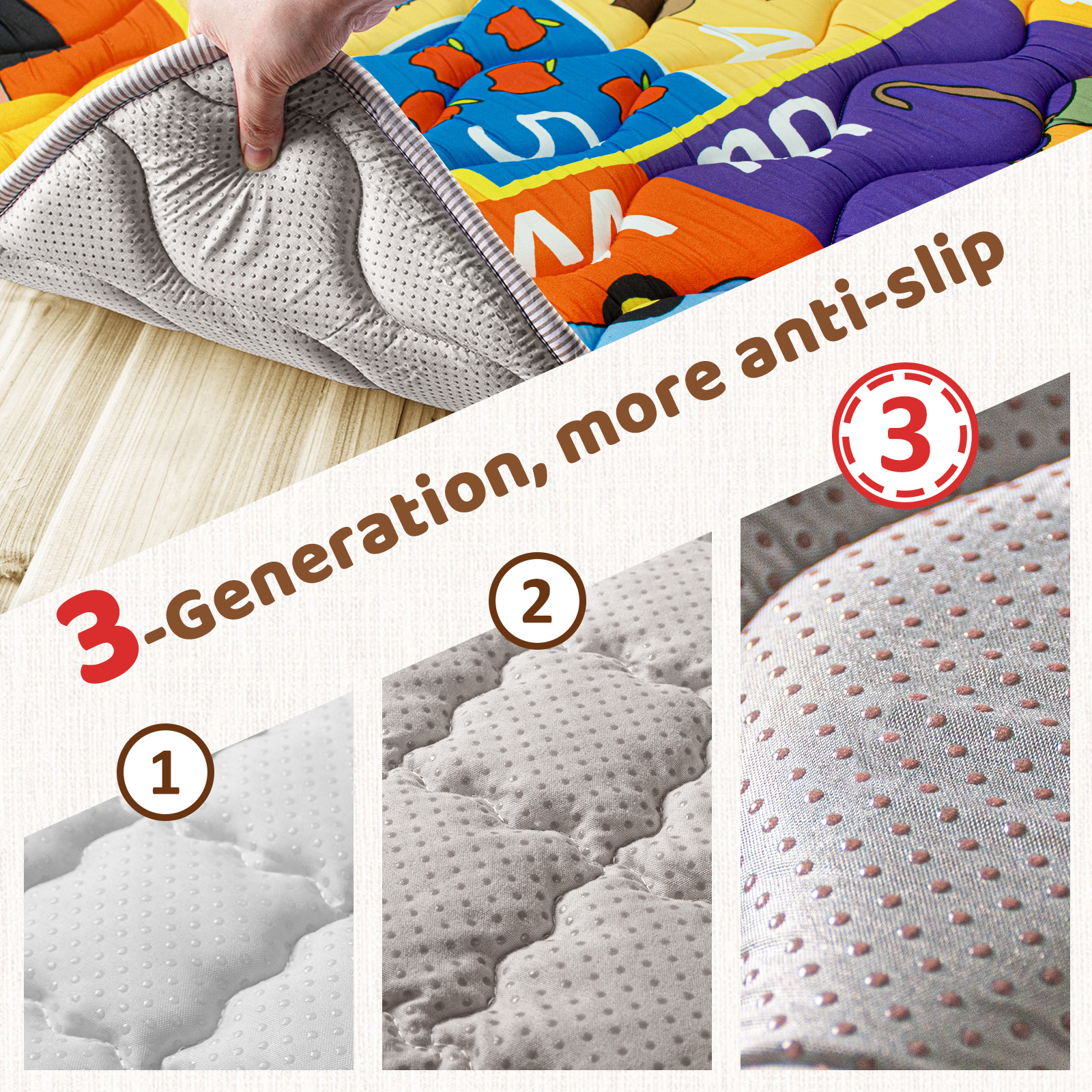 Beavtaens Baby Play Mat 50" × 50" Foam Playpen Mat photo 8