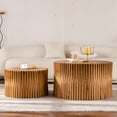 thumbnail image 3 of 2 Vintage Style Coffee Table In Natural, Quality Materials, Easy To Clean, No Assembly For Home And Living Room Natural Of 2, Density Board Fir, Vertical Textured , & Office, 3 of 5