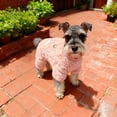 thumbnail image 4 of Cotton Dog Pajamas for for Small Dogs Cats, Dog Sweater with Leash Ring Ultra Soft Warm Pet Clothes Puppy Onesie Outfits Doggy Pjs Jumpsuit for Winter Christmas (Pink), 4 of 5
