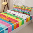 thumbnail image 3 of Manfei Watercolor Rainbow Zipper Full Size Comforter Sets with Fitted Sheet and 2 Pillowcases, Watercolor Love Heart Zipper Bedding Set, Pink Orange, Polkadot Reversible, 4 Pieces, 3 of 7