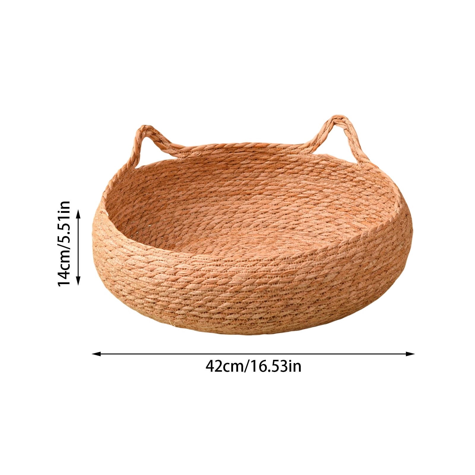 3PCS Handmade Braided Cat Bed Basket - Durable Woven Pet Nest with Scratching Board for Cats & Small Dogs, Natural Cattail Leaf Design for Indoor Use, Furniture Protector & Cozy Cave