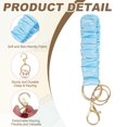 thumbnail image 3 of Uxcell Keychain Wristlet, Stretchy Lanyard Bracelet Scrunchie Keychain, Elastic Wristlet Car Key Chain with Detachable Rings and Buckles Anti-Loss Phone Chain for Women, Light Blue, 3 of 7