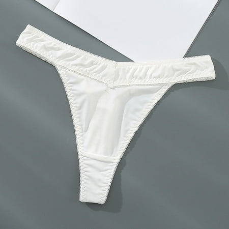 

PEASKJP Bikini Underwear for Women Comfort High Waisted Thongs for Women Seamless Panties Soft Stretchy Underwear High Rise White 4X-L
