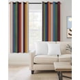 thumbnail image 2 of Colorful Striped Blackout Curtains for Bedroom Living Room Darkening Curtains 63 Inches Long Farmhouse Stripes Vintage Window Curtain 2 Panels Set Insulated Window Treatment Grommet Drapes 42"x63", 2 of 9