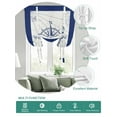 thumbnail image 2 of Blue Compass Nautical Tie Up Curtains for Windows 45 Inch Length Balloon Curtains Kitchen Adjustable Balloon Window Shade Coastal Abstract Art Retro Tie Up Valance Bathroom Curtain Window 34"x45", 2 of 6