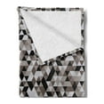 thumbnail image 2 of Geometric Soft Flannel Fleece Throw Blanket, Abstract Blurry Image Design Shades of Colors Tones Image, Cozy Plush for Indoor and Outdoor Use, 50" x 60", Cocoa Black White, by Ambesonne, 2 of 5