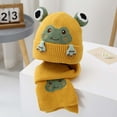 thumbnail image 5 of Unisex Winter Knitted Hat And Scarf Set For Kids Cartoon Frog Embroidery Soft Yarn Baby Hat And Neck Warmer Comfortable Warm For Cold Weather Yellow, 5 of 5