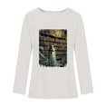 thumbnail image 3 of WXLWZYWL Womens Fall Tops Womens Halloween Cute Ghost Reading Books Shirts Oversized Fall Vintage Funny Graphic Tee Long Sleeve Crewneck Top, 3 of 3