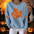 thumbnail image 4 of ZGRBOU Fall Maple Leaf Print Sweatshirts for Women Long Sleeve Crew Neck Pullover Tops Halloween Fashion Festival Outfit, 4 of 4