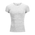 thumbnail image 5 of cfhntfmh Workout Tops for Men Casual Summer Short Sleeve Ribbed Shirts Slim Stretch Crewneck Athletic Gym Muscle T-Shirts, 5 of 6