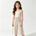 thumbnail image 2 of Whouriu Girls Wide Leg Cropped Pants Summer Breathable High Elastic Waist Capris, Sizes 2-14, 2 of 5