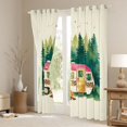 thumbnail image 3 of Castle Fairy Watercolor Camper Black Out Curtains for Teens, Leopard Campfire Forest Curtains Pack of 2 (42x63 Each) for Camping Theme Bedroom, Green Pink, 3 of 6