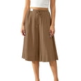 thumbnail image 2 of PYGNJK Womens Cropped Palazzo Pants Wide Leg Casual High Waist Flowy Lounge Beach Capris Vacation Slacks With Pockets, 2 of 8