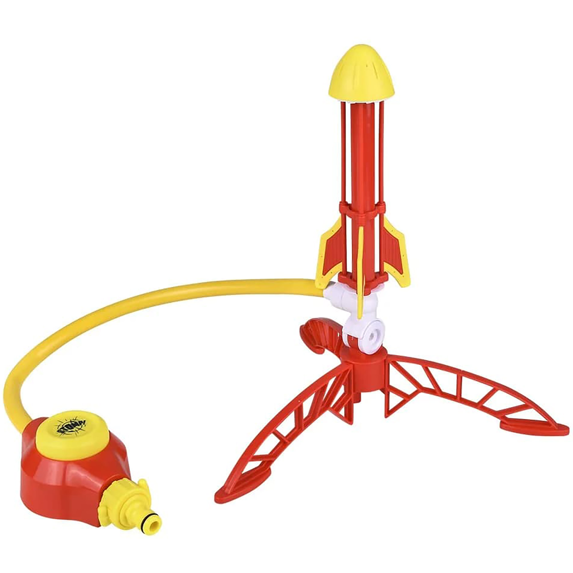 Lanard: Water Powered Hydro Jet Rocket - Red-Yellow, Stomp To Launch Up to 30ft, Extreme Propulsion Rocket, Hose Attaching, Outdoor Play Toy, Kids 5+