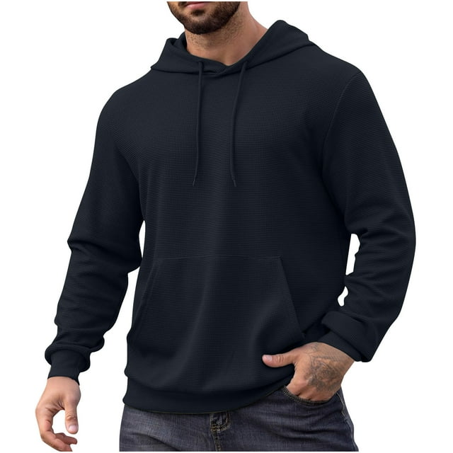 Yuyuzo Sweat à Capuche Automne pour Hommes Manches Longues Décontracté avec Poche