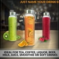 thumbnail image 2 of Chef's Star 18 oz Glass Drinking Bottle with Protection Sleeve Leak Proof Lids, Pack of 6, 2 of 8