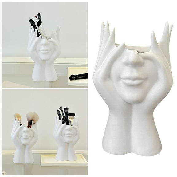 Stunning Desktop Ornament Face Shaped Vase Decoration for Living Room Flower Arrangements and Entrance TV Cabinet Home Piece