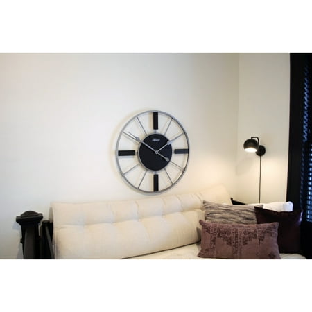 Hermle Wrought Iron Gallery Wall Clock - 32 - Black and Silver
