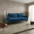 thumbnail image 6 of Enor Furniture Anacapa 70" Round Arm Upholstered Velvet Sofa in Blue, 6 of 15