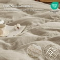 thumbnail image 6 of 100% Cotton Muslin Duvet Cover Set King Size,3 Pcs Soft Breathable & Lightweight Gauze Bedding Set with 2 Pillowcases,Textured Home Decor with Button, 104"×90" Natural/Oat Milk,No Insert, 6 of 7