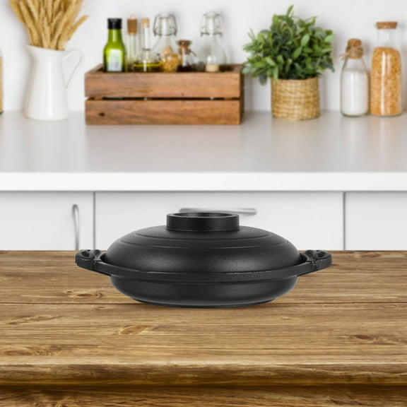 NICEXMAS 1Pc Black Ceramic Cooking Pot Practical Stew Pot for Household Kitchen Use